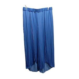 H Halston Split Leg Wrap Pants Blue L